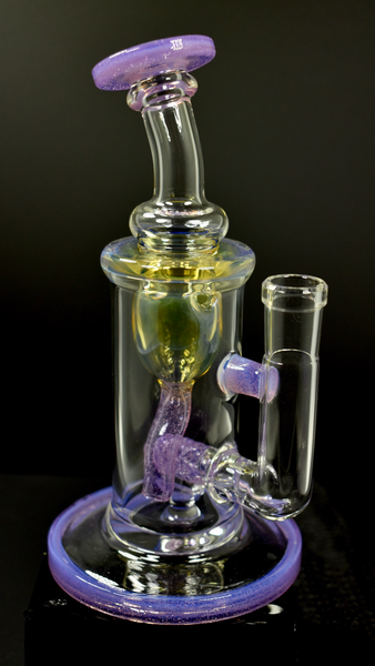 7” Internal Recycler by Monty (Fluid Glass) 14mm Pink Slyme