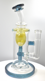 7.5” Internal Recycler by Monty (Fluid Glass) 14mm Blue Stardust