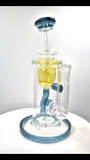 7.5” Internal Recycler by Monty (Fluid Glass) 14mm Blue Stardust