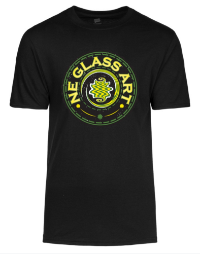 Black T-Shirt w/ NE GLASS ART logo