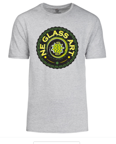 Gray T-Shirt w/ NE GlASS ART logo