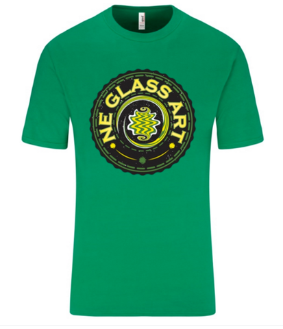 Green T-Shirt w/ NE GlASS ART logo